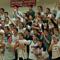 <p>Byram Hills fans cheer their team.</p>