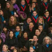 <p>Fans watch the competition Sunday.</p>