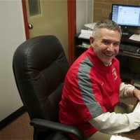 <p>Dr. Mike Gill at his desk.</p>