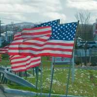<p>High winds had these flags whipping on Rt. 9 in Dutchess County.</p>