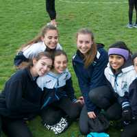 <p>Cold Suffern runners wait to compete.</p>