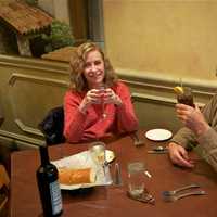 <p>Evie and Mark Davis of Thiells enjoying a meal at Mario&#x27;s Pasta Cucina in Stony Point. </p>