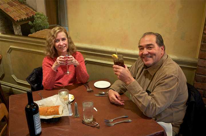 Evie and Mark Davis of Thiells enjoying a meal at Mario&#x27;s Pasta Cucina in Stony Point. 