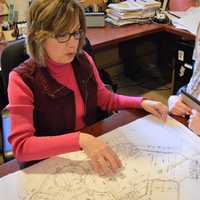 <p>Linda Del Nobile Menze working with intern Jennifer Furnari of  Ridgefield Park.</p>