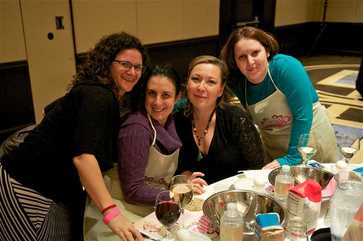 Women gather to make Challah Thursday evening in Greenwich.