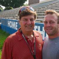 <p>Like father, like son: Ron Santavicca (L) is coaching with new Head Coach Paul Santavicca at Port Chester. </p>