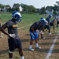 <p>The Port Chester football team gets ready for opening day.</p>