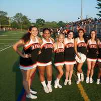 <p>Mamaroneck&#x27;s cheerleaders on the sidelines at Friday&#x27;s season opener.</p>