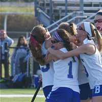 <p>Bronxville celebrated winning its third consecutive Class C championship, beating Croton-Harmon Tuesday at Brewster High..</p>