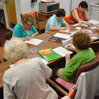 <p>A Friday afternoon adult coloring session at the Oakland Public Library.</p>