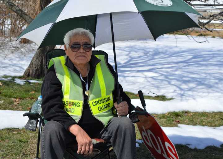 Crossing Guard Arthur Petersen in Allendale.