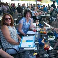 <p>Diners enjoy a fine meal as they wait for the fireworks show at the Ice House.</p>