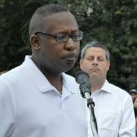 <p>Anthony Parker, husband of the late Mayor Lizette P. Parker, in a somber moment.</p>