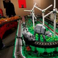 <p>One of the many Lego train displays.</p>