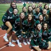 <p>Yorktown&#x27;s cheerleaders pose for a picture.</p>