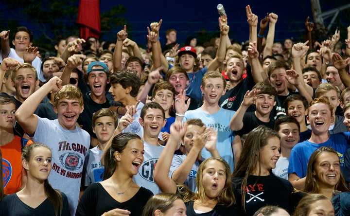 The Rye cheering section likes what it sees.