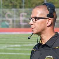 <p>Ramapo Head Coach Duff Pannell watches his team struggle Saturday at Carmel.</p>