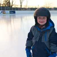 <p>A boy in his happy place - on the ice on a beautiful day in Westport.</p>