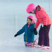 <p>Kids learn to skate at the PAL Outdoor Skating Rink in Westport.</p>