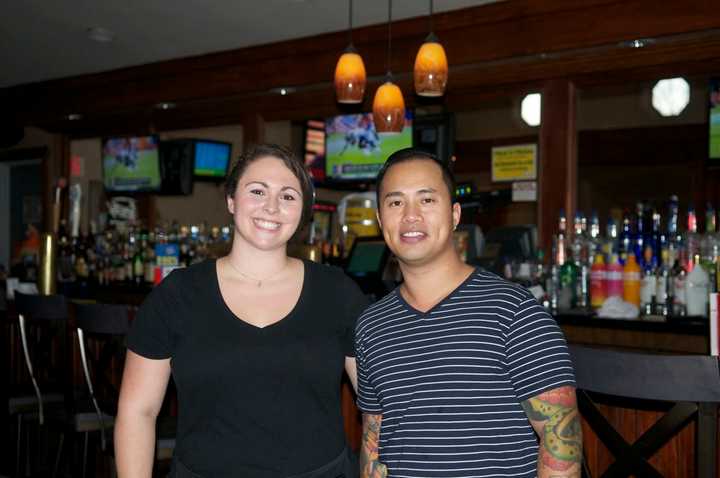 Handshakes&#x27; Brooke Formica with Faul Su, whose family owns and runs Handshakes Bar &amp; Grill.