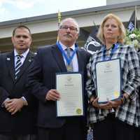 <p>From the left, Ariel Jacob Luna, director of the Bergen County Division of Veterans Services; David Ulrich; Stefanie Ulrich; Bergen County Executive James J. Tedesco III.</p>