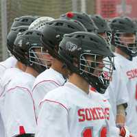 <p>The Somers High lacrosse team celebrated a 7-4 win Saturday over visiting Bronxville.</p>