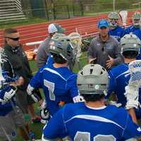 <p>Bronxville coach Tim Horgan talks strategy during a timeout.</p>