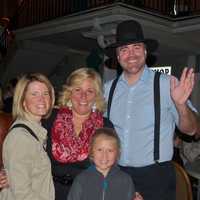 <p>More than 600 people rocked the night away at Putnam County Golf Course Friday night for Oktoberfest. Here, Brother Big Daddy Abel, of the Amish Outlaws, poses for a photo with guests.</p>