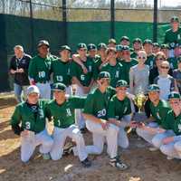 <p>The Yorktown High baseball team poses with the Sorrentino family (right) after winning the Sorrentino Cup on the game&#x27;s 35th anniversary.</p>