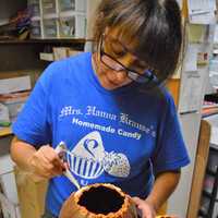 <p>The artistry of Donna Kattowski of Paramus as she works on Halloween treat at Hanna Krause's Homemade Candy.</p>