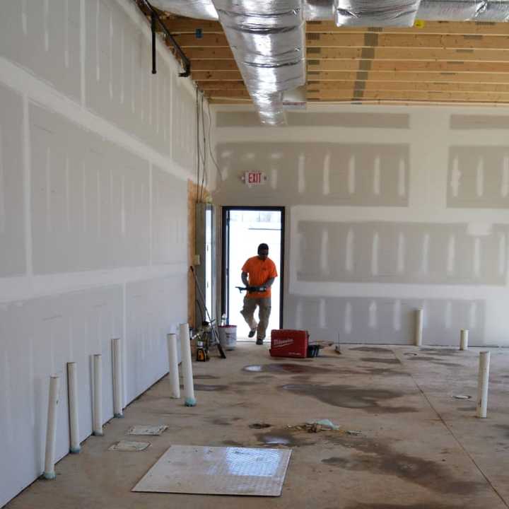 Inside the Starbucks under construction on Kinderkamack Road in Emerson Wednesday.