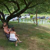 <p>Visitors can enjoy food and drink as they take in the scenery at Torne Vineyards.</p>