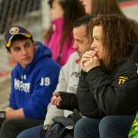 <p>Fans watch the action on the ice Friday at Brewster.</p>