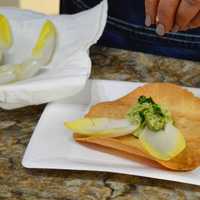 <p>Assembling Vegetarian Chopped Liver with Caramelized Onions.</p>