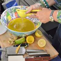 <p>Making salad dressing in the bowl.</p>