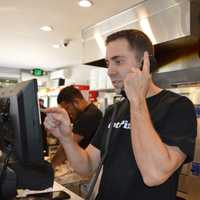 <p>Anthony Beninati takes an order at Nino&#x27;s in Hillsdale.</p>