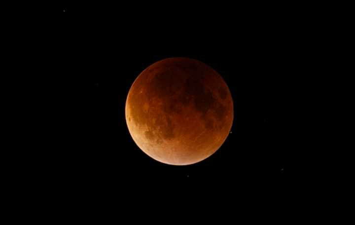 A rare Super Blood Moon was visible in area skies Sunday night. 