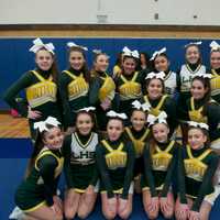 <p>Lakeland cheerleaders pose for a photo.</p>
