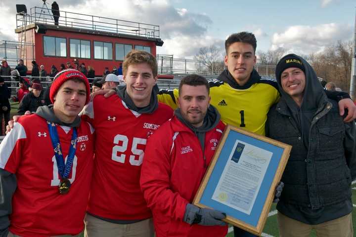 State Title Celebration Is A Kick For Somers Soccer Team