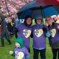 <p>Hundreds come out in the rain Sunday morning to support the March of Dimes March For Babies at Jennings Beach in Fairfield.</p>