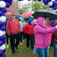 <p>Hundreds come out in the rain Sunday morning to support the March of Dimes March For Babies at Jennings Beach in Fairfield.</p>