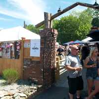 <p>Guests were inside, and outside in the restaurant&#x27;s new beer garden.</p>