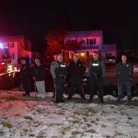 <p>Officers and Santa wait outside before heading to Christmas on Vanore.</p>