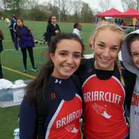 <p>Briarcliff athletes prepare for competition Friday at Somers.</p>