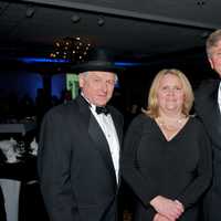 <p>Historical Society Chairman Geoffrey Herald (left) with Denise Wiedl and Danbury Fire Chief TJ Wiedl at Friday night&#x27;s Hat City Ball.</p>