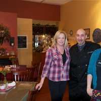 <p>Beacon Falls Cafe owner Bob Nevelus (center) and some of the staff from the cafe.</p>