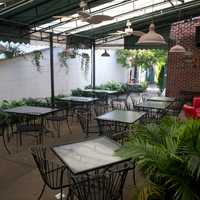 <p>The outdoor dining area at Gus&#x27;s Franklin Park Restaurant.</p>