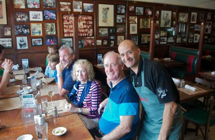 Gus&#x27;s Peter Kissel greets some of the regulars at Gus&#x27;s Franklin Park Restaurant.