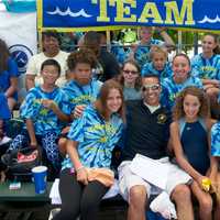 <p>Members of the Chappaqua swim team at the Westchester County Swim Championships.</p>