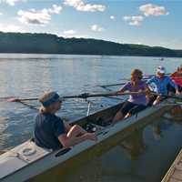 <p>Rowers get set to take off from the dock at the HRRA.</p>